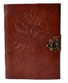 Owl leather w/ latch (image for) Owl leather w/ latch