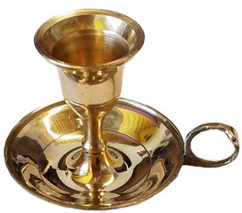 Brass Chamberstick Taper candle holder (image for) Brass Chamberstick Taper candle holder