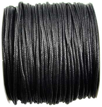 Black Waxed Cotton 2mm 100 meters (image for) Black Waxed Cotton 2mm 100 meters