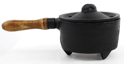 Cast Iron Burner w/ Wooden Handle (image for) Cast Iron Burner w/ Wooden Handle