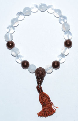 8mm Selenite/ Qtz/ Copper Tassel (image for) 8mm Selenite/ Qtz/ Copper Tassel