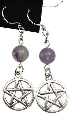 Fluorite Pentagram earrings (image for) Fluorite Pentagram earrings