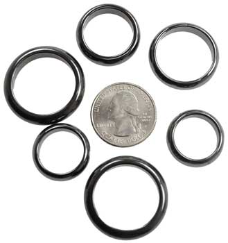 6mm Magnetic Hematite rings 50/bag (image for) 6mm Magnetic Hematite rings 50/bag