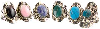 Stone adjustable ring (various) (image for) Stone adjustable ring (various)
