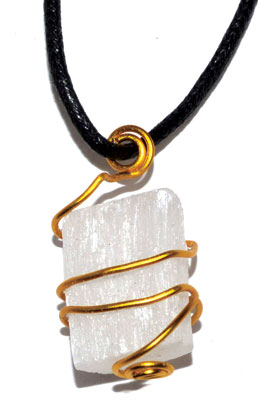 Selenite wire wrapped necklace (image for) Selenite wire wrapped necklace