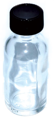 Clear 1oz Glass bottle & cap (image for) Clear 1oz Glass bottle & cap