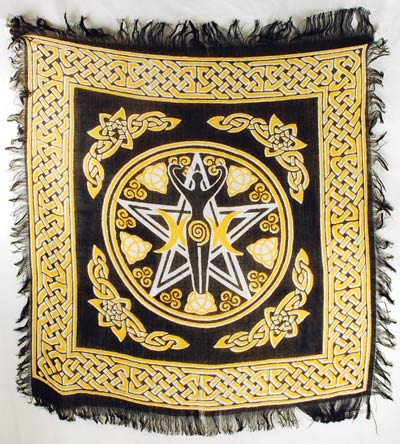 Pentagram Goddess altar cloth (image for) Pentagram Goddess altar cloth