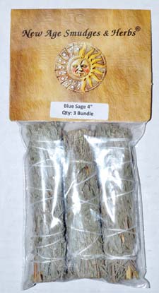 Blue Sage smudge 3pk 4" (image for) Blue Sage smudge 3pk 4"