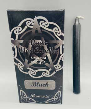 1/2" dia 5" long Black chime candle 20 pack (image for) 1/2" dia 5" long Black chime candle 20 pack