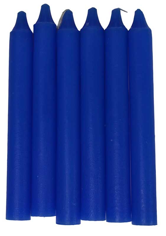 (set of 6) Blue 6" household candle (image for) (set of 6) Blue 6" household candle