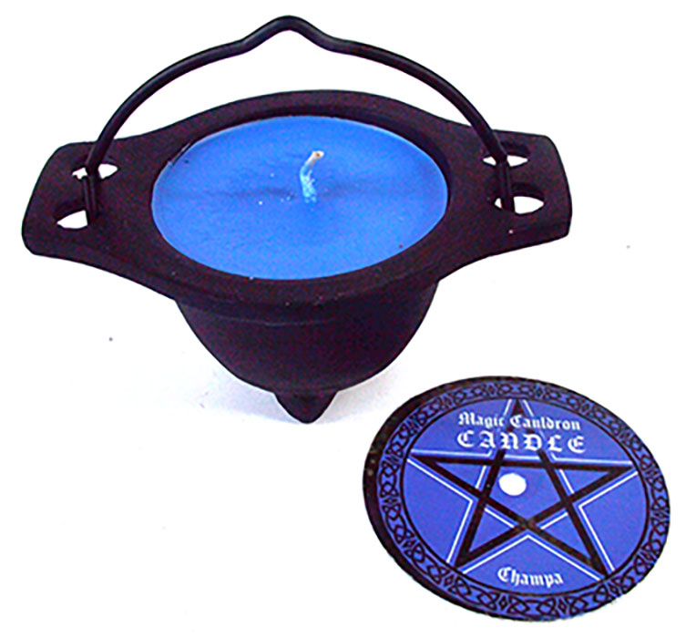 Nag Champa candle in cauldron (image for) Nag Champa candle in cauldron