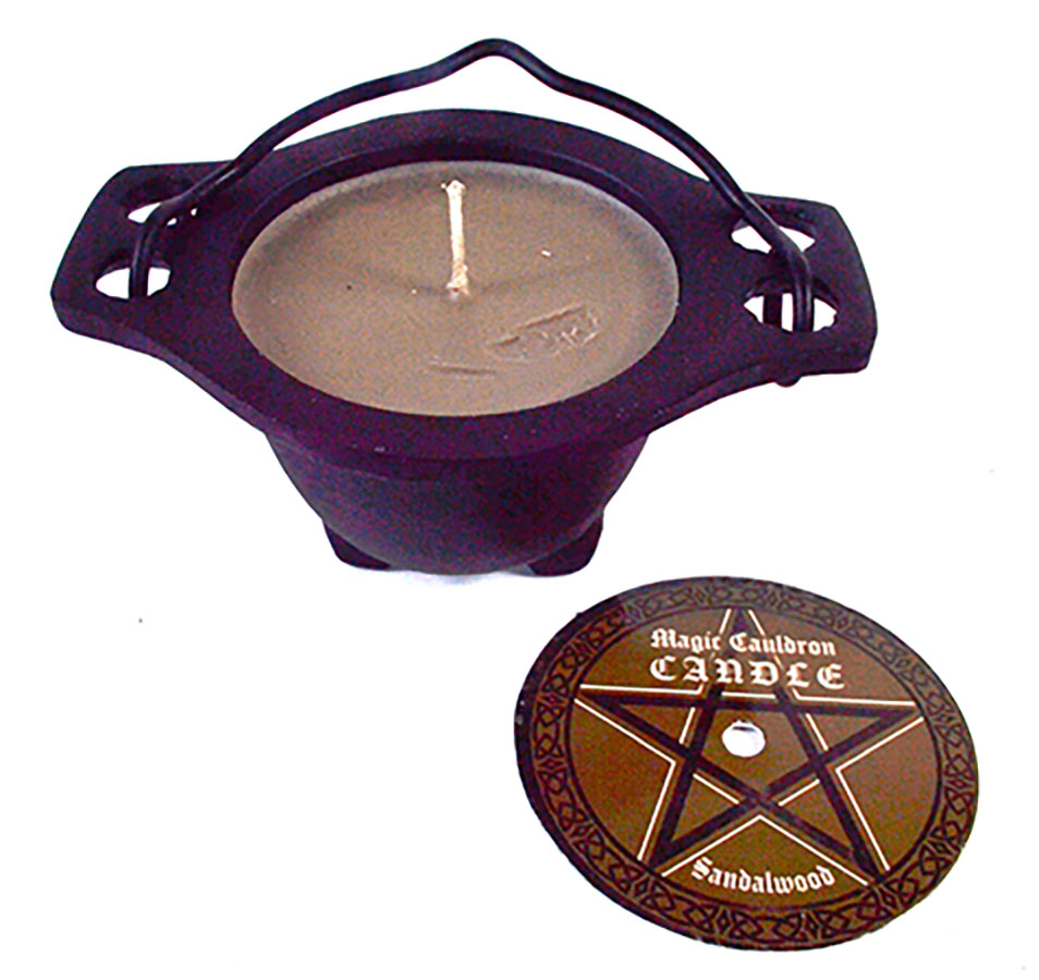 Sandalwood candle in cauldron (image for) Sandalwood candle in cauldron