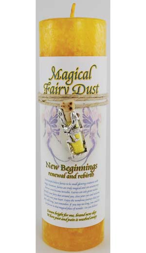 New Beginnings Pillar Candle with Fairy Dust Necklace (image for) New Beginnings Pillar Candle with Fairy Dust Necklace