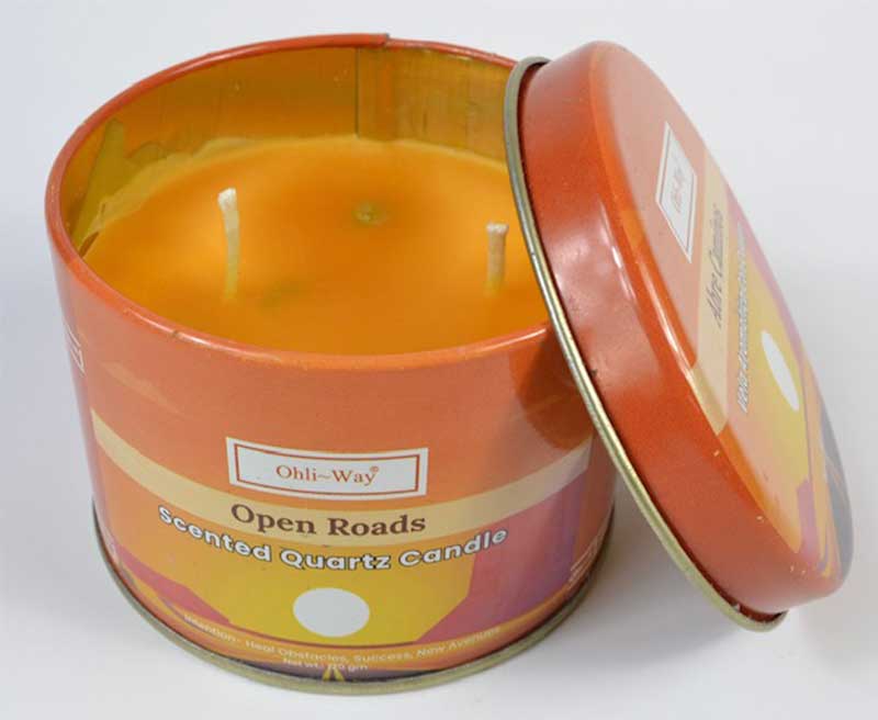 Abre Caminos (Open Roads) quartz tin candle (image for) Abre Caminos (Open Roads) quartz tin candle