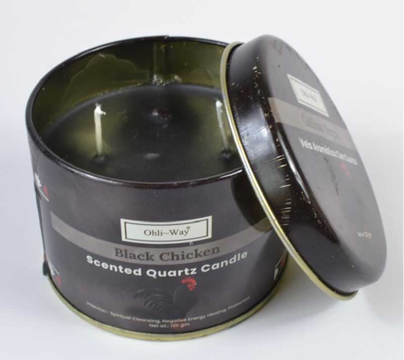 Gallina Negra (Black Chicken) quartz tin candle (image for) Gallina Negra (Black Chicken) quartz tin candle