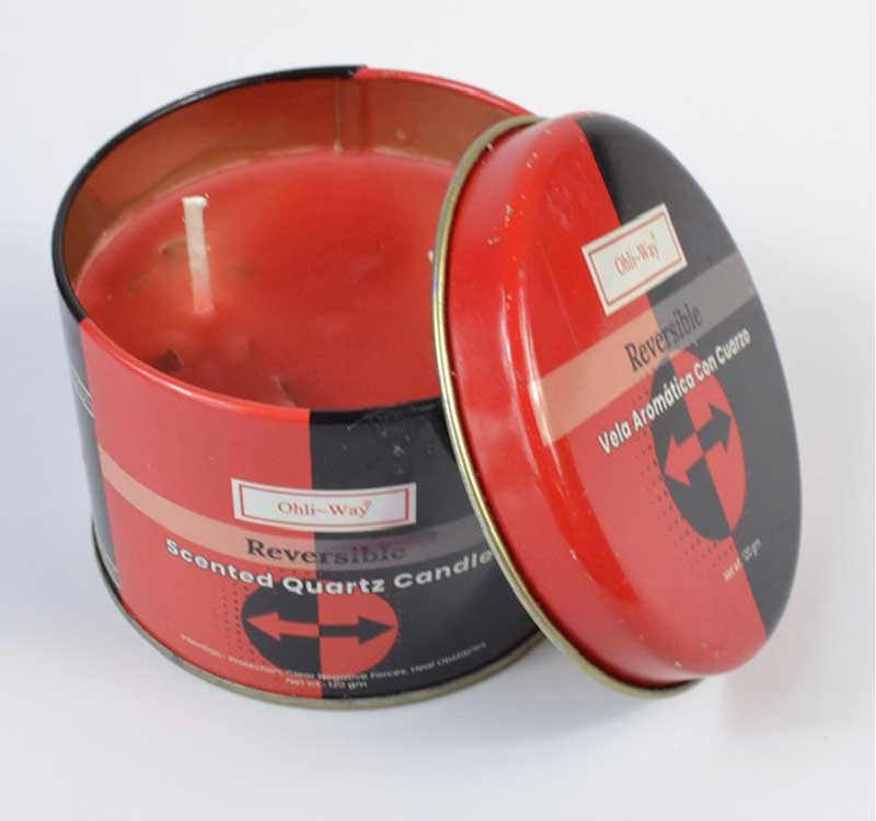 Reversible quartz tin candle (image for) Reversible quartz tin candle