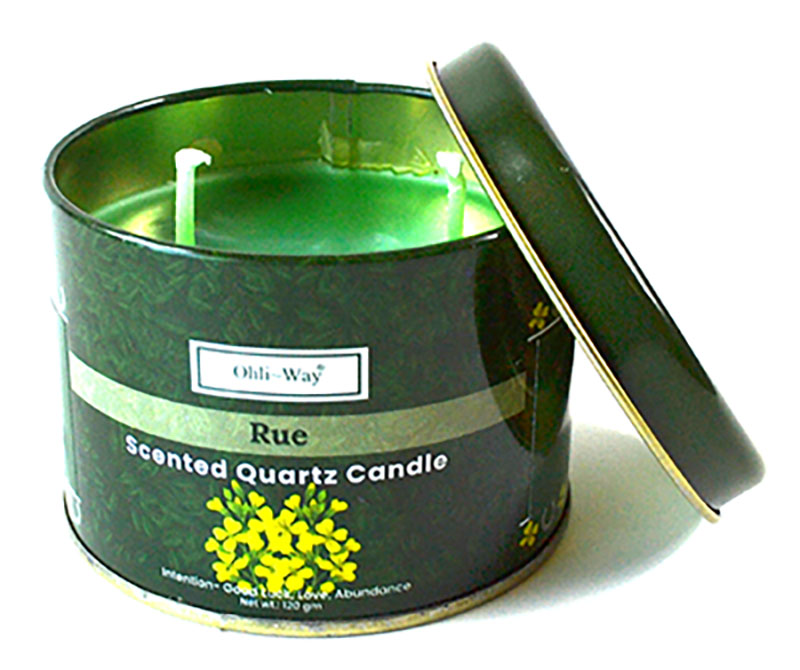Ruda (Rue) quartz tin candle (image for) Ruda (Rue) quartz tin candle