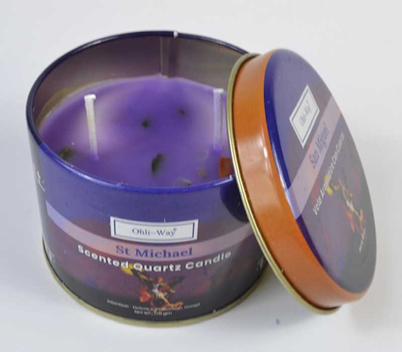 San Miguel (St Michael) quartz tin candle (image for) San Miguel (St Michael) quartz tin candle