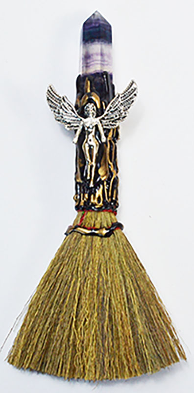 7 1/2" Angel W Crystal broom (image for) 7 1/2" Angel W Crystal broom