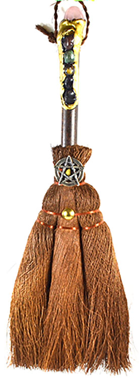 12" Pentagram Crystal broom (image for) 12" Pentagram Crystal broom