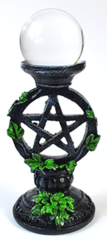 80mm Clear gazing ball with Pentagram Stand (image for) 80mm Clear gazing ball with Pentagram Stand