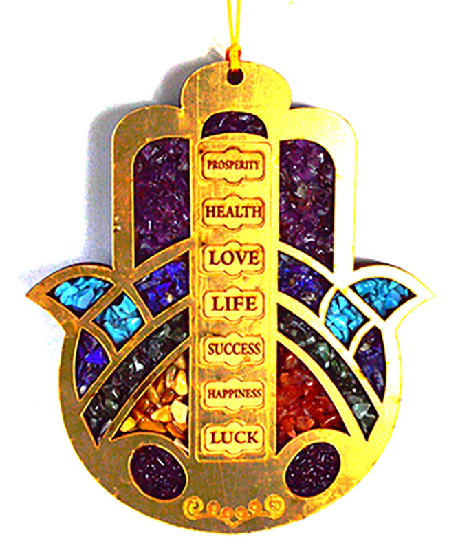 6" Hamsa Hand W Crystals (image for) 6" Hamsa Hand W Crystals
