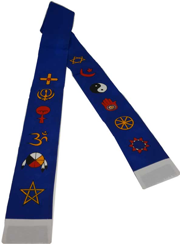 Interfaith Minister's Stole blue/ white (image for) Interfaith Minister's Stole blue/ white