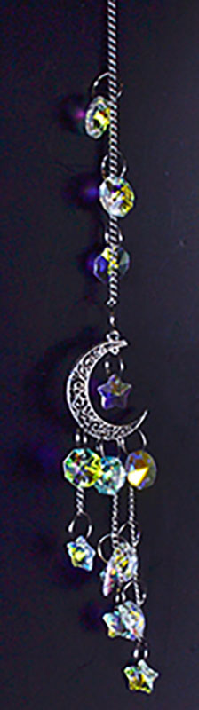 13" Silver Crescent sun catcher (image for) 13" Silver Crescent sun catcher