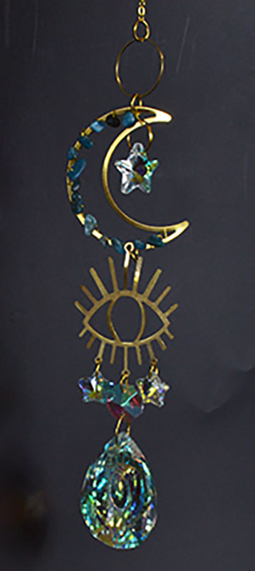 16" Evil Eye Crescent sun catcher (image for) 16" Evil Eye Crescent sun catcher