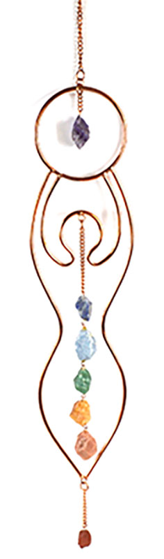 19"x 3" Goddess with Charka Stones wall hanging (image for) 19"x 3" Goddess with Charka Stones wall hanging