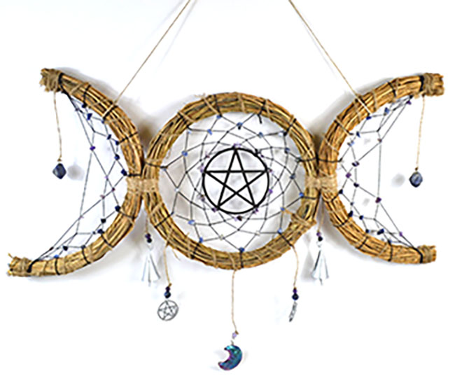 20"x 8" Triple Moon Wreath wall hanging (image for) 20"x 8" Triple Moon Wreath wall hanging