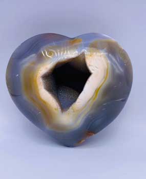 XX-large Heart Puffed Druze Agate (image for) XX-large Heart Puffed Druze Agate