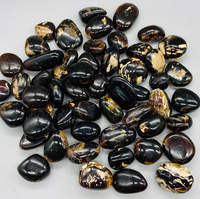 1 lb Amber, Zebra tumbled (image for) 1 lb Amber, Zebra tumbled