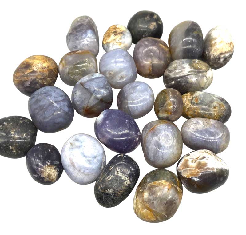 1 lb Chalcedony Purple White tumbled stones (image for) 1 lb Chalcedony Purple White tumbled stones