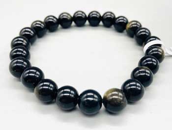 8mm Obsidian, Goldsheen bracelet (image for) 8mm Obsidian, Goldsheen bracelet