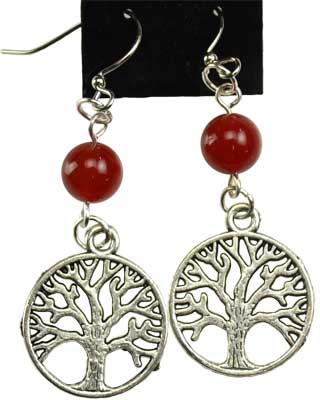 Carnelian Tree of Life earrings (image for) Carnelian Tree of Life earrings