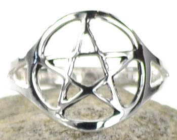 Silver Plated Brass Pentagram ring size 10 (image for) Silver Plated Brass Pentagram ring size 10