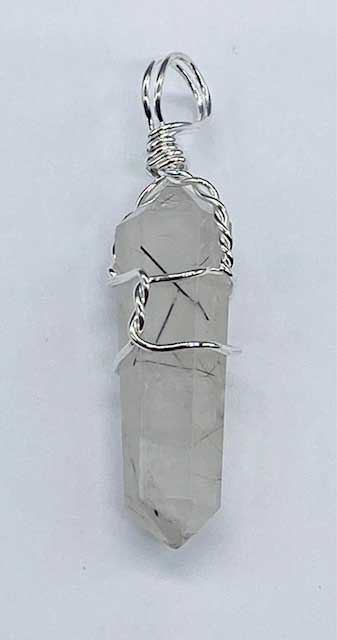 (set of 5) Quartz W Tourmaline wire wrapped point (image for) (set of 5) Quartz W Tourmaline wire wrapped point