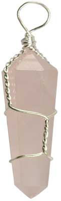 (set of 5) wire wrapped Rose Quartz point (image for) (set of 5) wire wrapped Rose Quartz point