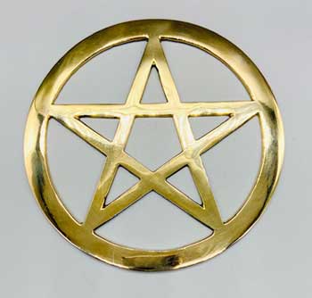 5.75" brass Pentagram altar tile (image for) 5.75" brass Pentagram altar tile