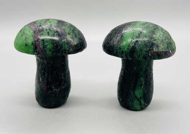 (set of 2) 1 3/4" Mushroom Ruby Zoisite (image for) (set of 2) 1 3/4" Mushroom Ruby Zoisite